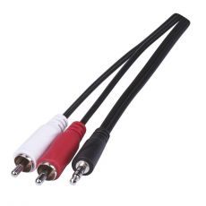 Kábel JACK 3,5mm stereo, vidlica - 2× CINCH vidlica 3m