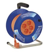PVC predlžovací kábel na bubne – 4 zásuvky, 25m, 1mm2