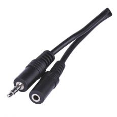 Kábel JACK 3,5mm stereo, vidlica - 3,5mm zásuvka 2,5m