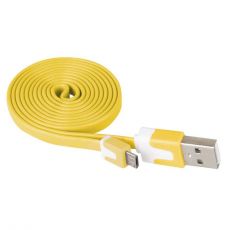 USB kábel 2.0 A/M - micro B/M 1m žltý