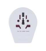 Cestovný adaptér s USB biely